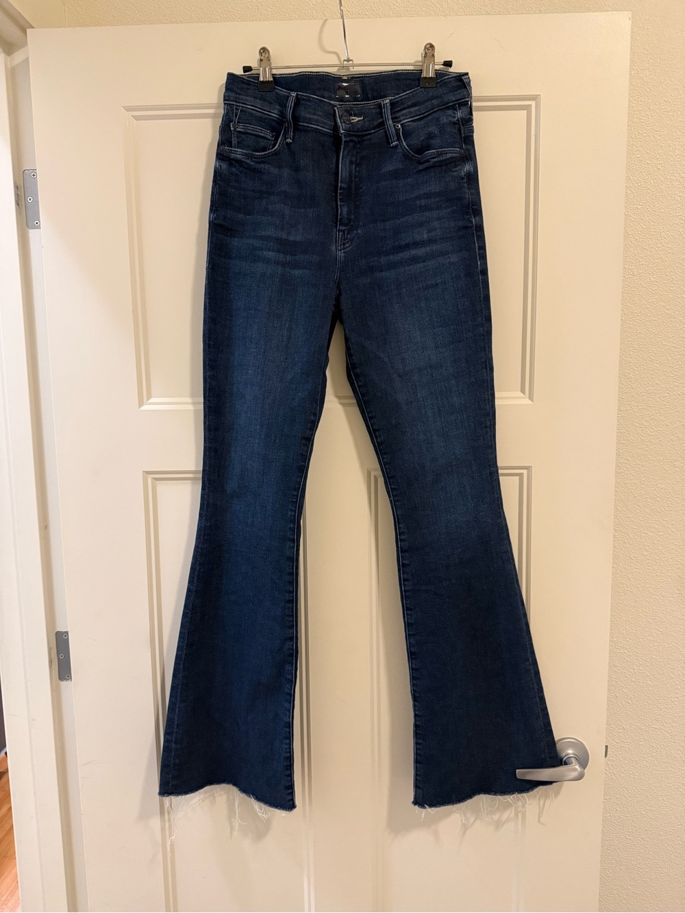 MOTHER Dark Blue High-Rise Flare Jeans